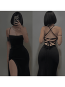 Vestido Suplex Fenda Lateral Estilo Elegante