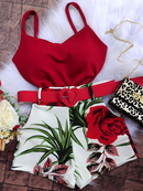 Conjunto Floral Tecido Premium