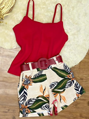 Conjunto Floral Tecido Premium