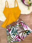 Conjunto Floral Tecido Premium