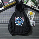 Blusa Moletom Canguru Lilo Stitch Desenho Feminino Capuz Com Bolso Anime Adulto