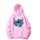 Blusa Moletom Canguru Lilo Stitch Desenho Feminino Capuz Com Bolso Anime Adulto