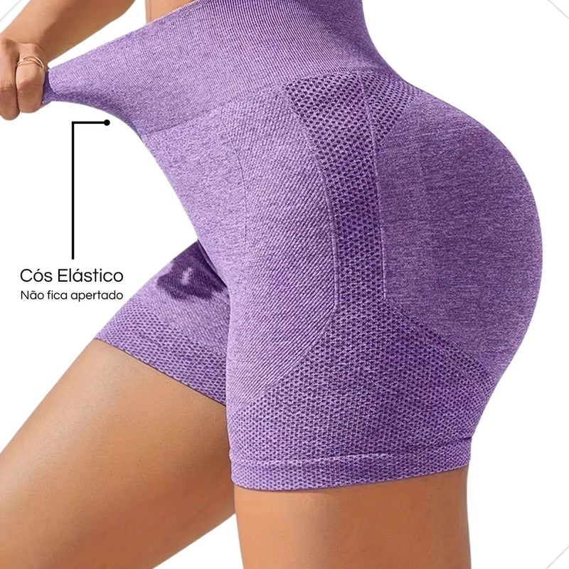 KIT 2 Shorts de Academia Premium, com Encolhimento de Barriga e Levanta Bumbum
